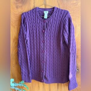 L.L. Bean Women's Deep Purple Cardigan
